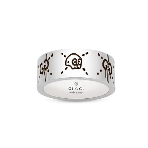 gucci ghost ring ybc455318001|Gucci Ghost 9mm Ring In Silver YBC455318001 .